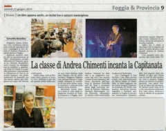 Il Quotidiano di Foggia - 27/06/2014 - La classe di Andrea Chimenti incanta la Capitanata